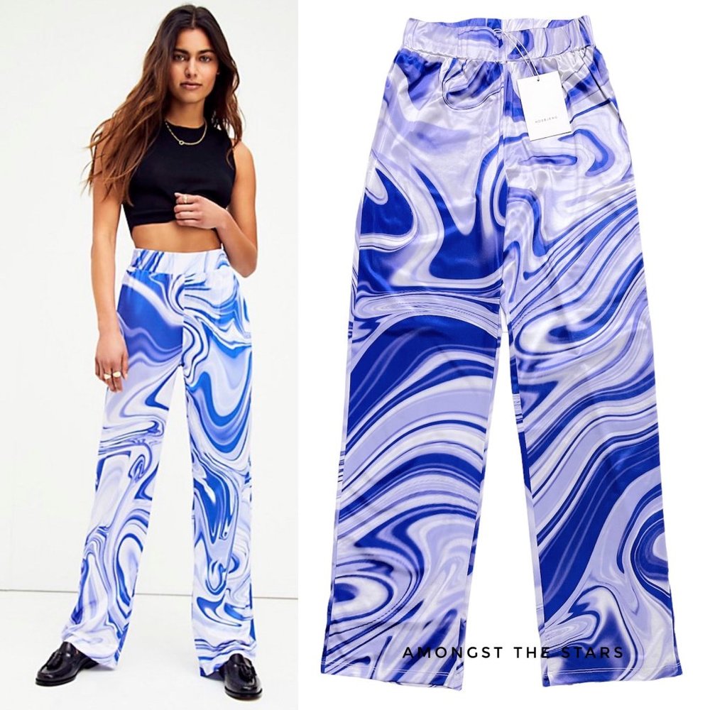 Hosbjerg Asta Olivia Purple Liquid Wide Straight Leg Pants